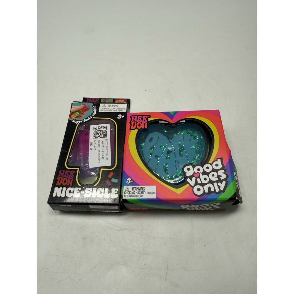 Schylling Needoh Good Vibes Only Blue Peace Nice-Sicle Rainbow Sensory Squeeze